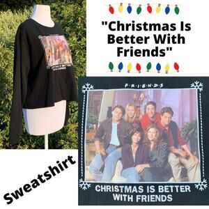 Y2k FRIENDS 90s TV Series Black Sweatshirt 'Christmas is Better With Friends'